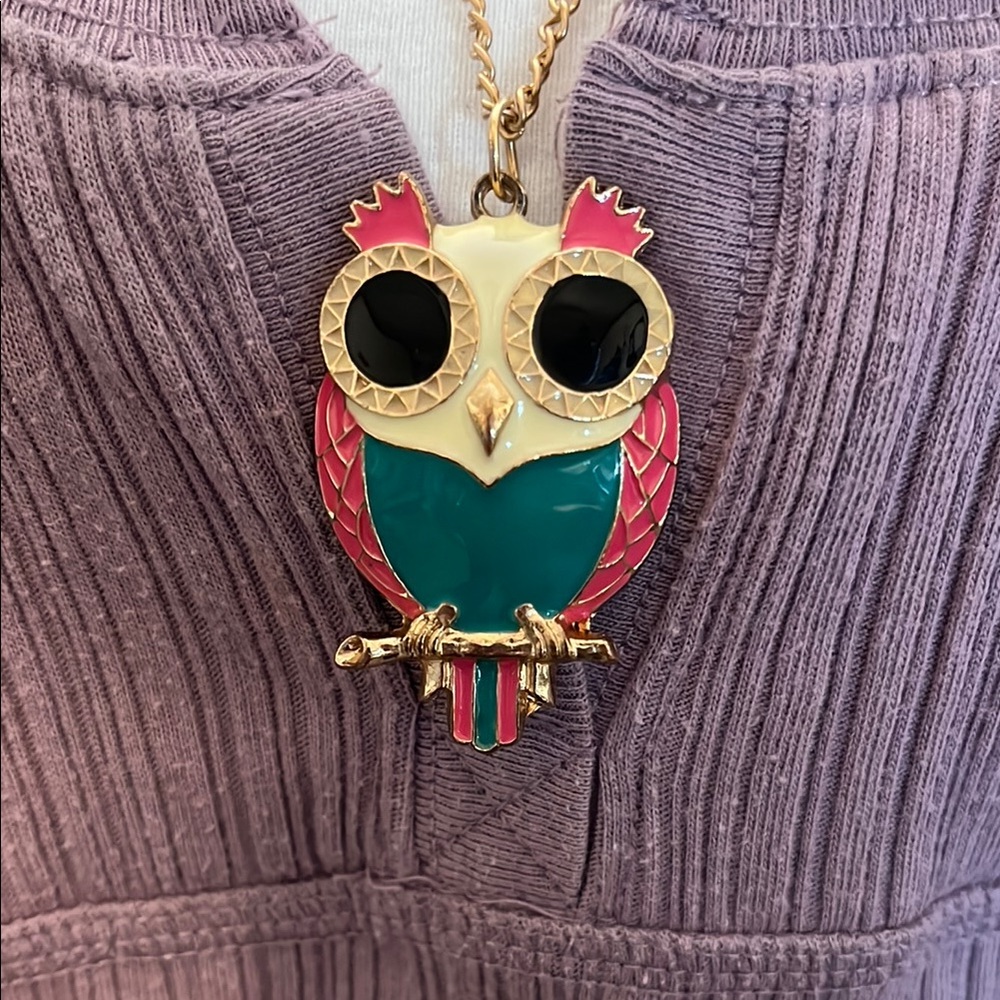 Colorful Owl Pendant Necklace